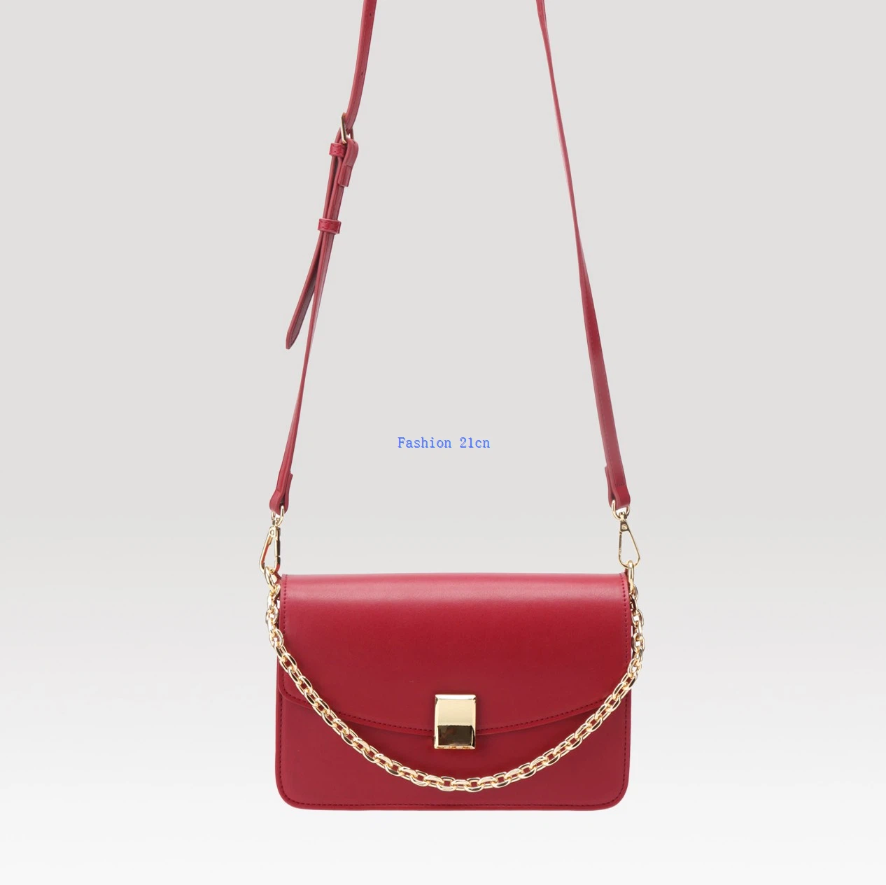 Mid-luxury Square Women Crossbody Bags Burgundy Red factory